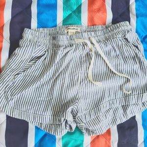 Billabong blue and white striped shorts